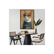 Çerçeveli Cool Kedi Tablo-7644