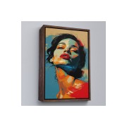 Çerçeveli Pop Art Tarzda Güzel Kadın Tablosu-7709