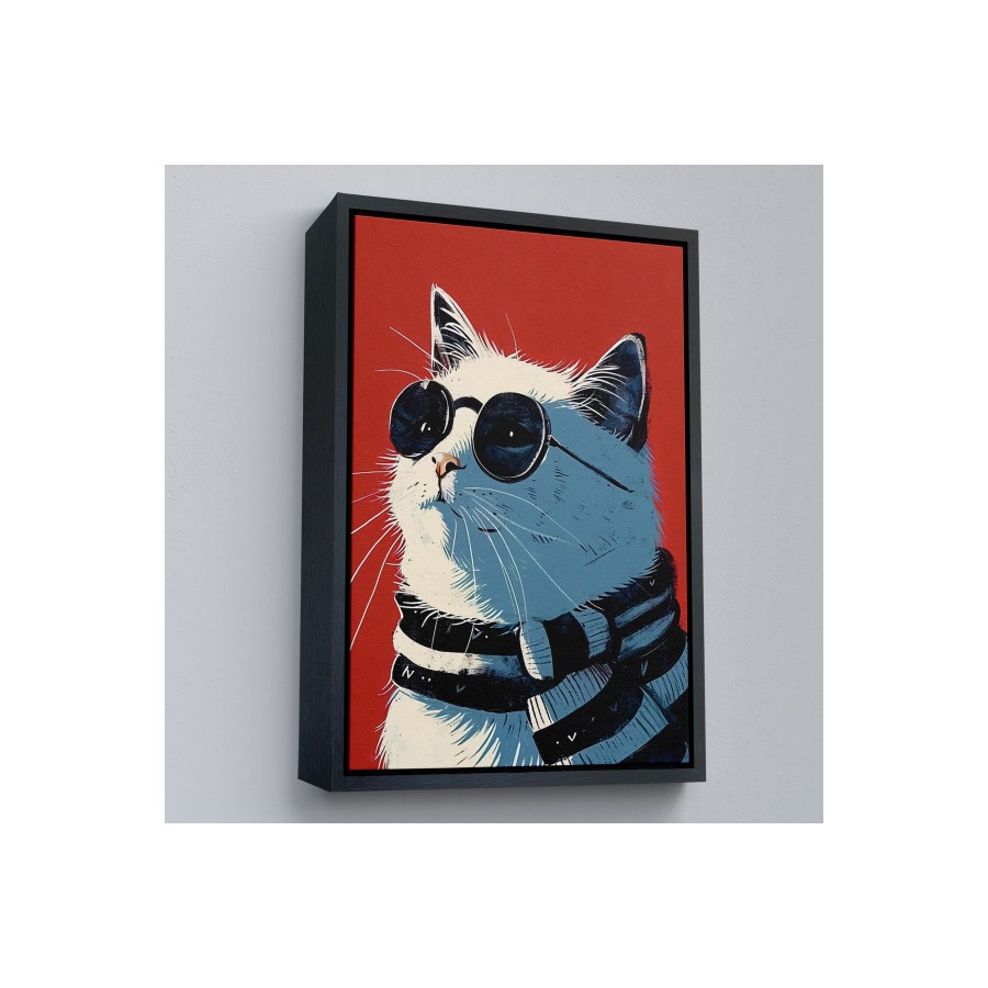 Çerçeveli Cool Kedi Tablo-7643