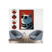 Çerçeveli Cool Kedi Tablo-7643