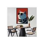 Çerçeveli Cool Kedi Tablo-7643