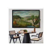 Çerçeveli Rousseau - Bebek Arabaları Pastoral Tablosu-7108