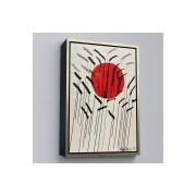 Çerçeveli Alexander Calder - Kızıl Güneş Ve Uzun Otlar Tablosu - Cattails With Red Sun-8090