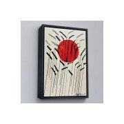 Çerçeveli Alexander Calder - Kızıl Güneş Ve Uzun Otlar Tablosu - Cattails With Red Sun-8090