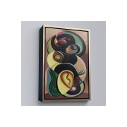 Çerçeveli Auguste Herbin - Kompozisyon Hareketi Tablosu-8099