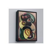 Çerçeveli Auguste Herbin - Kompozisyon Hareketi Tablosu-8099