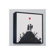 Çerçeveli Bansky Kids On Guns - Silahlı Çocuklar Tablosu-8336