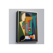 Çerçeveli Auguste Herbin - Kübist Kompozisyon Tablo-8097