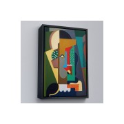 Çerçeveli Auguste Herbin - Kübist Kompozisyon Tablo-8097