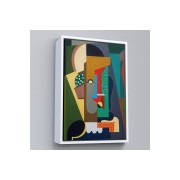 Çerçeveli Auguste Herbin - Kübist Kompozisyon Tablo-8097