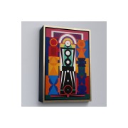 Çerçeveli Auguste Herbin - Kompozisyon Tablosu-8093