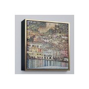 Çerçeveli Gustav Klimt Garda Denizi Tablosu - Malcesine Am Gardasee-8344