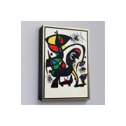 Çerçeveli Joan Miro - Acıtmadan Vurun Tablosu-8096