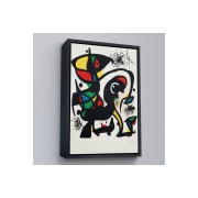 Çerçeveli Joan Miro - Acıtmadan Vurun Tablosu-8096