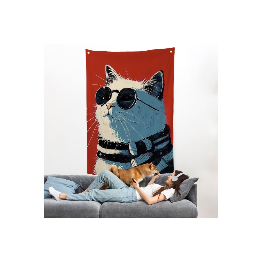 Cool Kedi Duvar Örtüsü-7643