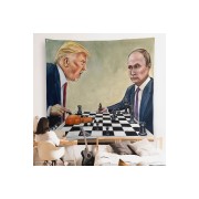 Donald Trump - Vladimir Putin Santranç Oynarken Duvar Örtüsü-8316