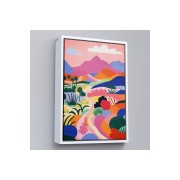 Çerçeveli Pastel Minimalist Manzara Tablo-7673