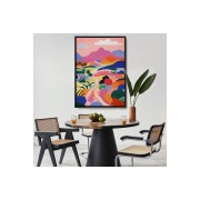 Çerçeveli Pastel Minimalist Manzara Tablo-7673