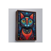 Çerçeveli Pablo Picasso Tarzı - Soyut Renkli Kedi Tablo-7512