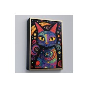 Çerçeveli Pablo Picasso Tarzı - Soyut Renkli Kedi Tablo-7542