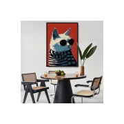 Çerçeveli Cool Kedi Tablo-7577