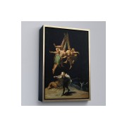 Çerçeveli Francisco Goya - Witches Flight Cadıların Uçusu Tablosu-7794