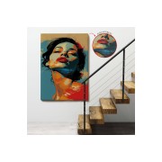 Çerçeveli Pop Art Tarzda Güzel Kadın Tablosu-7709