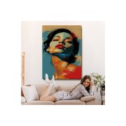 Çerçeveli Pop Art Tarzda Güzel Kadın Tablosu-7709