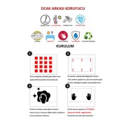 Ahududu | Cam Ocak Arkası | Hediyelik, Dekoratif, Ofis, Mutfak