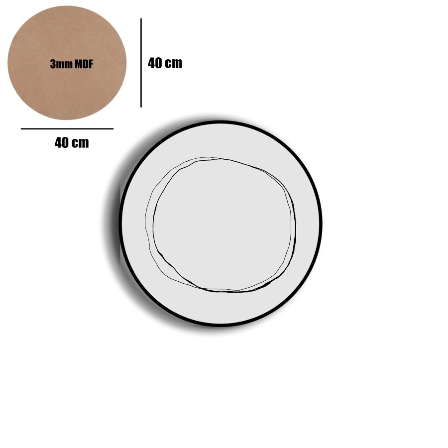 Amerikan Servis, MDF Supla Takımı 6 Adet (6'lı Takım) Dijital Baskı Yuvarkak -210