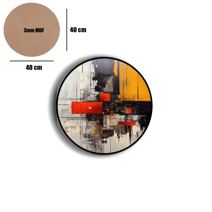 Amerikan Servis, MDF Supla Takımı 6 Adet (6'lı Takım) Dijital Baskı Yuvarkak -24