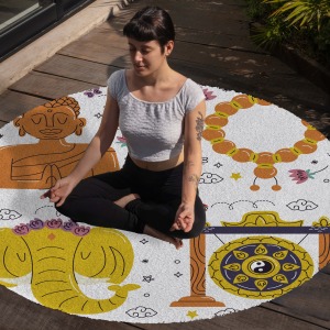 Yoga, Meditasyon,Burçlar ve Mandala Temalı,  Meditasyon Halısı 115