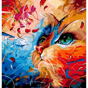  Kedi Portre 1 Sayılarla Boyama Seti  Kasnaklı  40 x 50