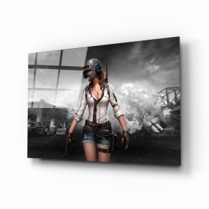 Pubg Kadın Cam Tablo