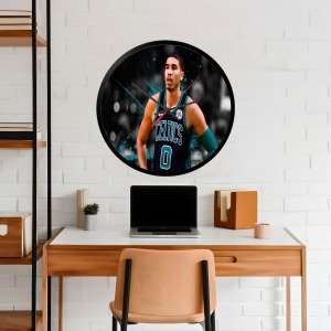 İkonik Spor Fotoğrafları Yuvarlak Kanvas Duvar Saati 369