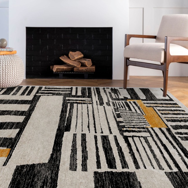 Vintage Desenli Halı, Pamuk Dokuma Pamuklu Taban Dekoratif Halı Kilim 37