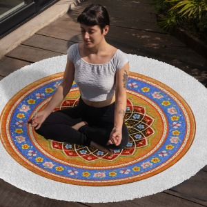 Yoga, Meditasyon,Burçlar ve Mandala Temalı,  Meditasyon Halısı 34