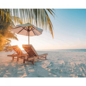  Tatil Hayatı Sayılarla Boyama Seti  Kasnaklı  40 x 50