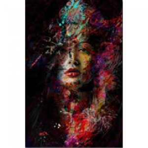  Gizemli Kadın Sayılarla Boyama Seti Kasnaklı  40 x 50