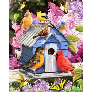  Kuşların Evi Sayılarla Boyama Seti Kasnaklı  40 x 50