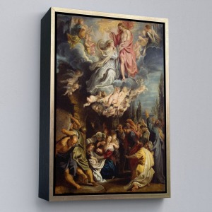 Çerçeveli Bakire Taç Giyme Törentablosu - Coronation Of The Virgin 1644 Diego Velázquez -6473