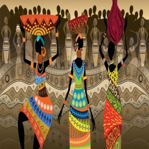  Su Taşıayn Afrikalılar Sayılarla Boyama Seti Kasnaklı  40 x 50