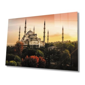 İstanbul Cami Manzara 4mm Dayanıklı Cam Tablo Temperli Cam