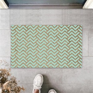 Turkuaz Kapı Önü Paspası Zigzag Desen Ps908