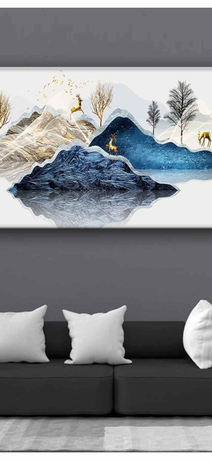MODA GEYİKLER VE KIŞ KANVAS TABLO