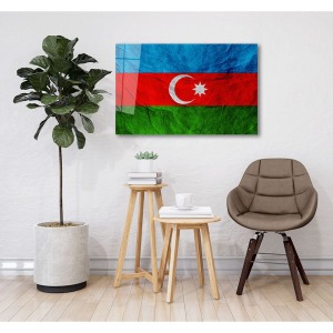 Azerbaycan Respublikası Bayrağı Cam Tablo, Darbelere Dayanıklı Kırılmaz Temperli