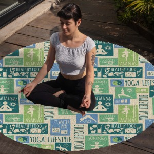 Yoga, Meditasyon,Burçlar ve Mandala Temalı,  Meditasyon Halısı 16