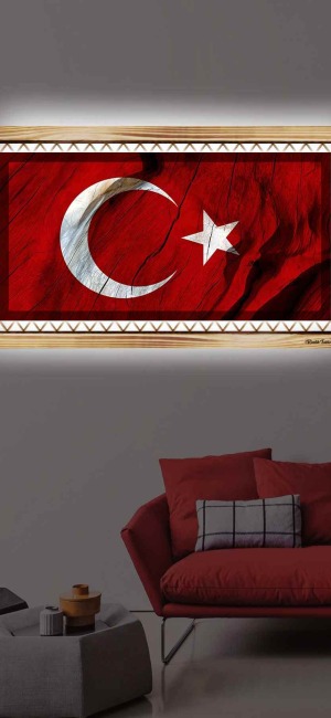 AL BAYRAK RUSTİK LEDLİ TABLO