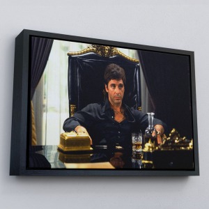 Çerçeveli Scarface Alpacino İtalyan Mafya Kanvas Tablo-5137