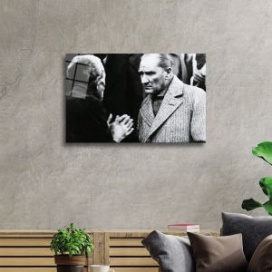 Mustafa Kemal Atatürk Portresi Cam Tablo, Darbelere Dayanıklı Kırılmaz Temperli